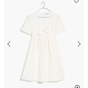 Madewell Tie Front Mini Dress (White) (NWT)